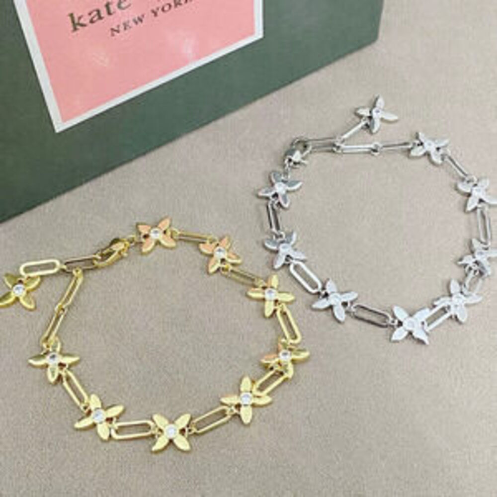 kate spade Vintage Metal Zircon Four Leaf Clover Cutout Bracelet